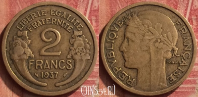 Франция 2 франка 1937 года, KM# 886, 228m-029