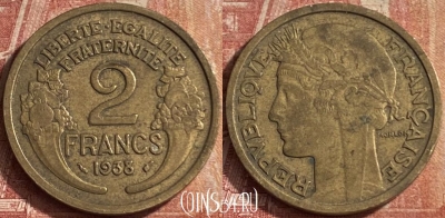 Франция 2 франка 1938 года, KM# 886, 094p-093