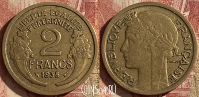 Франция 2 франка 1938 года, KM# 886, 103q-063 ♛