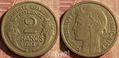 Франция 2 франка 1938 года, KM# 886, 164p-127 ♛