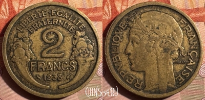 Франция 2 франка 1938 года, KM# 886, 349s-100
