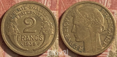 Франция 2 франка 1939 года, KM# 886, 067p-115