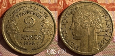 Франция 2 франка 1939 года, KM# 886, 374s-111