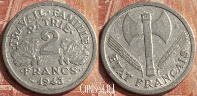 Франция 2 франка 1943 года, KM# 904, 094p-134