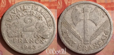 Франция 2 франка 1943 года, KM# 904, 147m-137