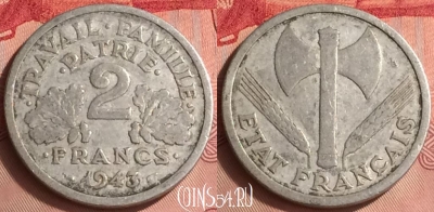 Франция 2 франка 1943 года, KM# 904, 331o-021