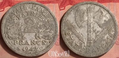Франция 2 франка 1943 года, KM# 904, 331o-045