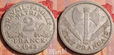 Франция 2 франка 1943 года, KM# 904, 404-031 ♛
