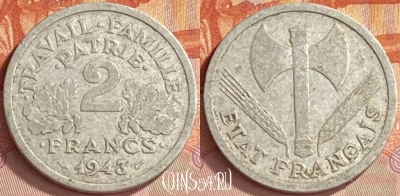 Франция 2 франка 1943 года, KM# 904, 408o-105