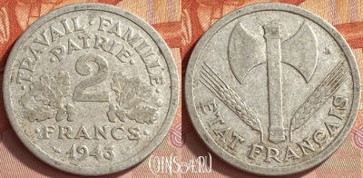 Франция 2 франка 1943 года, KM# 904, 409o-111