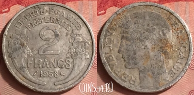 Франция 2 франка 1958 года, KM# 886a, 331o-037