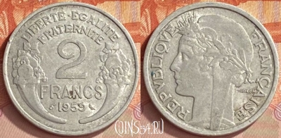 Франция 2 франка 1959 года, KM# 886a, 408o-089