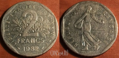 Франция 2 франка 1982 года, KM# 942.1, 047-009