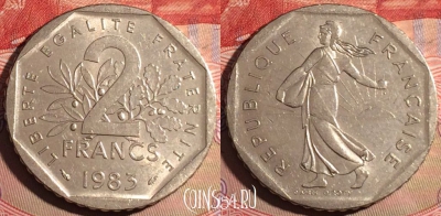 Франция 2 франка 1983 года, KM# 942.1, 221a-122