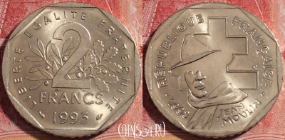 Франция 2 франка 1993 года, KM# 1062, 077c-135