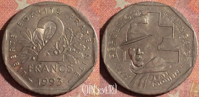 Франция 2 франка 1993 года, KM# 1062, 170i-052