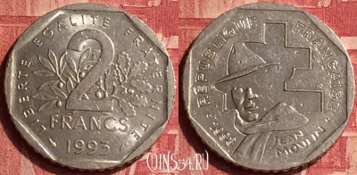 Франция 2 франка 1993 года, KM# 1062, 346o-142