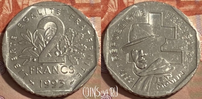 Франция 2 франка 1993 года, KM# 1062, 486р-109