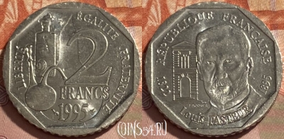 Франция 2 франка 1995 года, KM# 1119, 495р-012