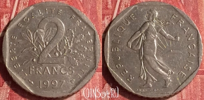 Франция 2 франка 1997 года, KM# 942.1, 336o-130 ♛