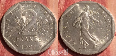 Франция 2 франка 1997 года, KM# 942.1, 346o-035