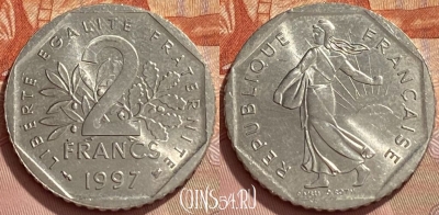 Франция 2 франка 1997 года, KM# 942.1, 353q-047 ♛