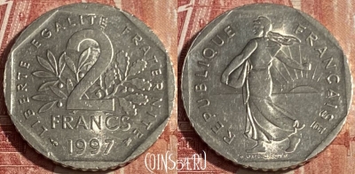 Франция 2 франка 1997 года, KM# 942.1, 424p-046 ♛