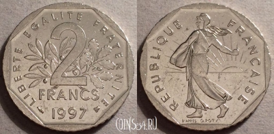 Франция 2 франка 1997 года, KM# 942.1, 87-032b