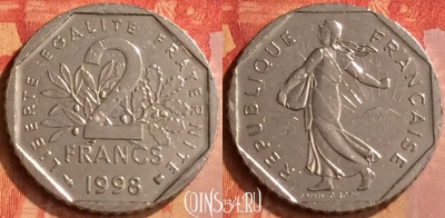 Франция 2 франка 1998 года, KM# 942.1, 087n-031