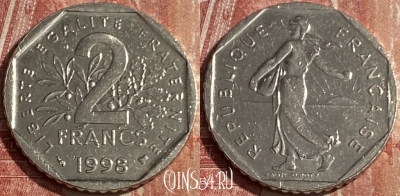 Франция 2 франка 1998 года, KM# 942.1, 185q-109