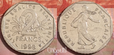 Франция 2 франка 1998 года, KM# 942.1, 237a-048