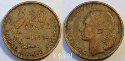 Франция 20 франков 1950 г., см. состояние, 82-007a