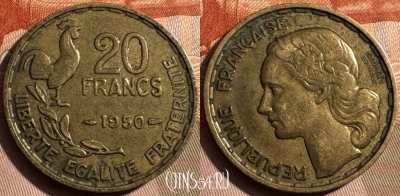 Франция 20 франков 1950 г., KM# 916, 341s-096