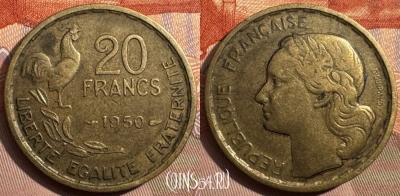 Франция 20 франков 1950 года, KM# 917, 346s-085
