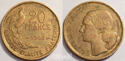 Франция 20 франков 1952 года, KM# 917, 068-070b