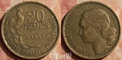 Франция 20 франков 1952 года, KM# 917, 131p-134