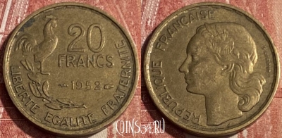 Франция 20 франков 1952 года, KM# 917, 147q-061