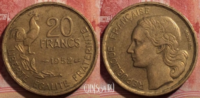 Франция 20 франков 1952 года, KM# 917, 211-035