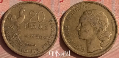 Франция 20 франков 1952 года, KM# 917, 325o-048