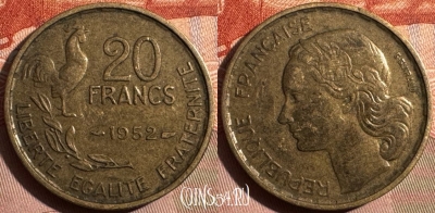Франция 20 франков 1952 года, KM# 917, 349s-079