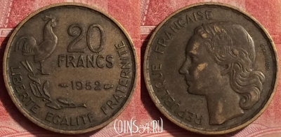 Франция 20 франков 1952 года, KM# 917, 365l-138