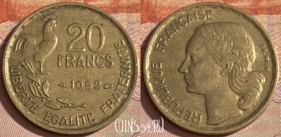Франция 20 франков 1952 года, KM# 917, 388p-079