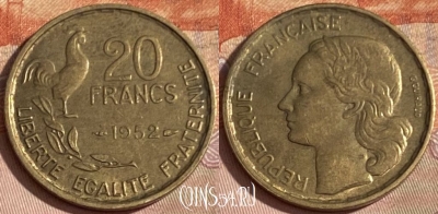 Франция 20 франков 1952 года, KM# 917, 394p-137 ♛