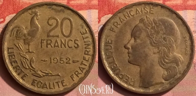 Франция 20 франков 1952 года, KM# 917, 395o-093