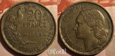 Франция 20 франков 1952 года, KM# 917, 398s-096