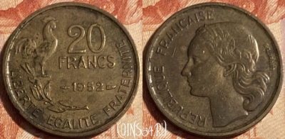 Франция 20 франков 1952 года, KM# 917, 500р-135
