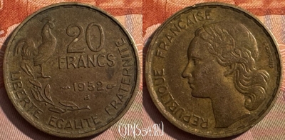Франция 20 франков 1952 B, KM# 917, 390s-064