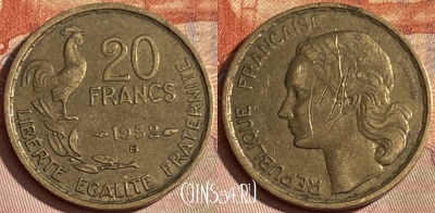 Франция 20 франков 1952 года B, KM# 917, 400p-105 ♛