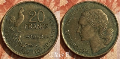 Франция 20 франков 1953 года, KM# 917, 493р-038 ♛