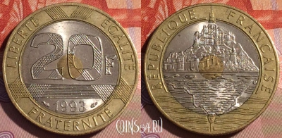 Франция 20 франков 1993 года, KM# 1008, 178c-109